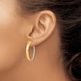 thumbnail image 3 of 14k Yellow Gold Polished Crystals from Swarovski J-Hoop Earrings - 28mm- Made In Italy, 3 of 6