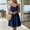 Blue, variant on ClodeEU Women's V Neck Spaghetti Strap Button Striped Mini Dress,Casual Flowy Summer Sundress Army Green,Women's Plus L