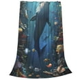 thumbnail image 2 of Honeii Underwater Dolphin Print Fleece Blanket - Throw Blanket for Bed, Sofa, Couch, Camping, and Travel , Microplush Ultra Soft Warm Blanket-40"x30", 2 of 7