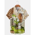 thumbnail image 3 of Camisa hawaiana divertida para hombre, estampado 3D de rana, blusa hawaiana de verano para playa, blusa informal de manga corta con solapa, ropa de calle para hombre, 3 of 5