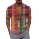 thumbnail image 1 of Camisas Vaqueras Para Hombre XXL Moda para hombre y ocio 3D Impresión digital Botón Solapa Camisa de manga corta Tops (Wine, L), 1 of 4