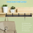 thumbnail image 3 of Unique Bargains Coat Rack Wall Mount, 17" Metal Chamfer Wall Hooks Rail with 5 Hooks, Black, 3 of 5