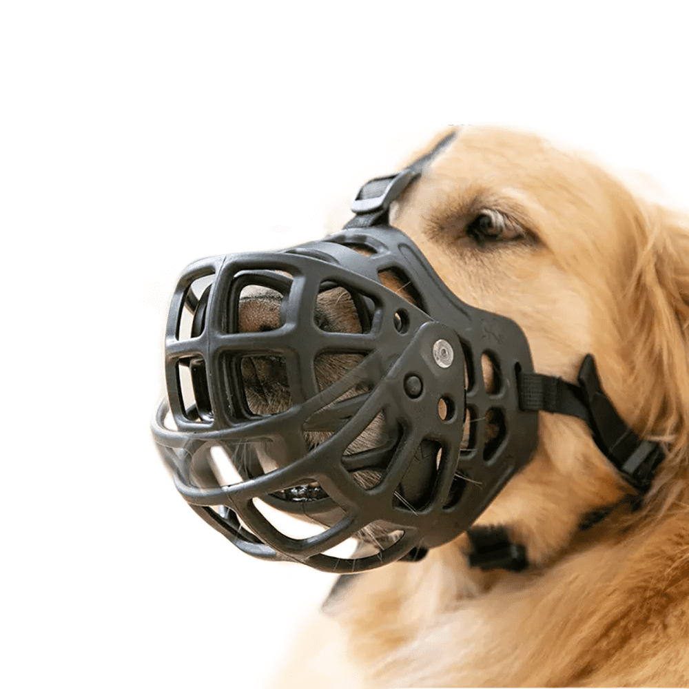 Dog Muzzle, Basket Muzzle with Movable Cover, Soft Cage Muzzle Prevents