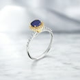 thumbnail image 4 of Gem Stone King 1.63 Ct Blue Lapis E-F Lab Grown Diamond 925 Silver and 10K Yellow Gold Ring (Size 6), 4 of 4