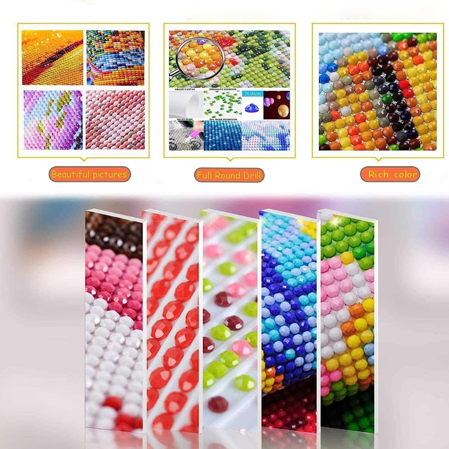 Diamond Painting Personnalisé 5D – Kit Complet Photo Custom 40x40 Cm, Full Drill