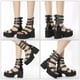 thumbnail image 2 of 1 par de sandalias de fondo grueso Sandalias con estilo elegante calzado femenino (negro), 2 of 6