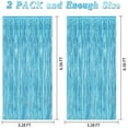 thumbnail image 2 of 2 Pack Backdrop Curtains, 3.28 Feet x 6.6 Feet Sky Blue Tinsel Backdrop, Metallic Fringe Curtains Foil Tinsel Party Streamer, Winter Backdrop Happy Birthday Party Supplies, 2 of 7