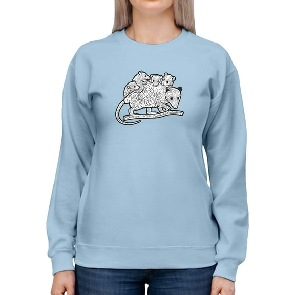 Possum Mom Sketch Sweatshirt Women -Image by Shutterstock, Female 4X-Large