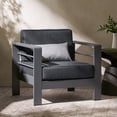 thumbnail image 4 of GDF Studio Crested Bay Indoor/Outdoor Aluminum Club Chair, Gray and Dark Gray, 4 of 10