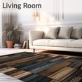 thumbnail image 2 of ODIKA 5'x7' Machine Washable Non-Slip Area Rug, Chic Alessia Dark Wood Aesthetic Floor Covering High Traffic Rug, Brown, 86049, 2 of 7
