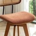 thumbnail image 6 of FOWEOAIU Bar Stools with Cane Back Fabric Upholstered Swivel 26" Counter Stool for Bar Kitchen Island Bistro , Orange (Set Of 2), 6 of 9