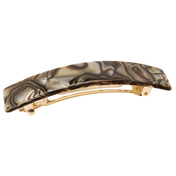 France Luxe Classic Rectángulo Pasador De Pelo Onyx - Diseño Clásico Francés Para Uso Diario