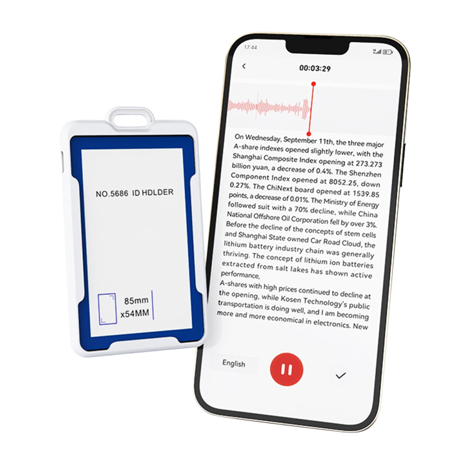 HUISZJ AI Voice Recorder, Portable AI Note Taking Device App Control, Work Badge Recorder for Speeche Meeting Interview (64GB