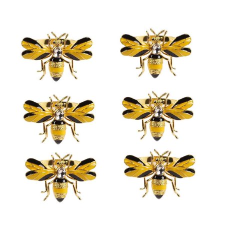 

Sardfxul 6 Pcs for Creative Cute Bee Napkin Ring Wedding Banquet Party Table Decoration G