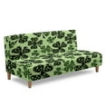 thumbnail image 2 of Xoenoiee Green Shamrock Leopard Heart Print Armless Futon Cover Super Stretch Jacquard Futon Sofa Bed Slipcover St. Patrick's Day Decor with Non-Slip Elastic Bottom, Universal Sofa Mattress Covers, 2 of 7