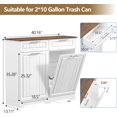 thumbnail image 2 of Double Tilt Out Trash Can Cabinet, 2 x 10 Gallon Hidden Laundry Hamper Cabinet with Storage Drawers, Garbage Can Holder for Kitchen, Bathroom, White, 2 of 13