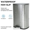 thumbnail image 6 of YRLLENSDAN,Kitchen Trash Can 13 Gallon,Kitchen Trash Can with Lid,Stainless Steel Trash Can,Simple Human Trash Can,with Foot Pedals,SS, 6 of 7