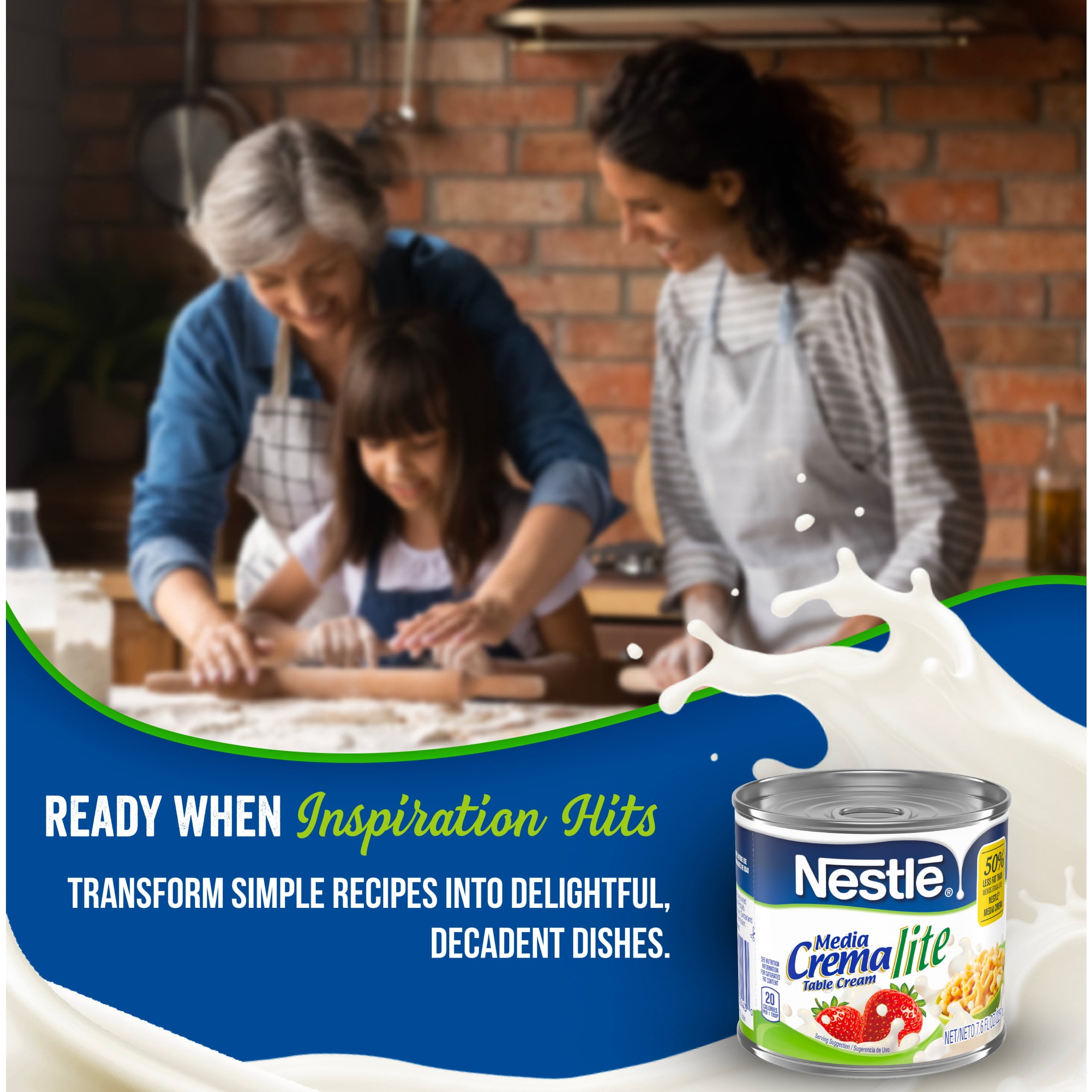 (3 pack) Nestle Media Crema Lite Cream