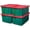 Green Base/Red Lid, variant on HOMZ 2-Pack Durabilt, Heavy Duty Plastic Storage Bins with Lids, 15 Gallon, Black/Yellow - Stackable Container Boxes for Home, Attic, and Garage Organization