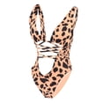 thumbnail image 4 of Monokini de mujer Hugo Leopard One Piece sin espalda con relleno en V sin aros ropa de playa, 4 of 10