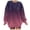 Purple, variant on Shirts for Women Plus Size Winter Fall Loose Crew Neck Long Sleeve Puff Cold Shoulder Gradient Leisure Cotton Pullover Sweatshirts(Blue,S)