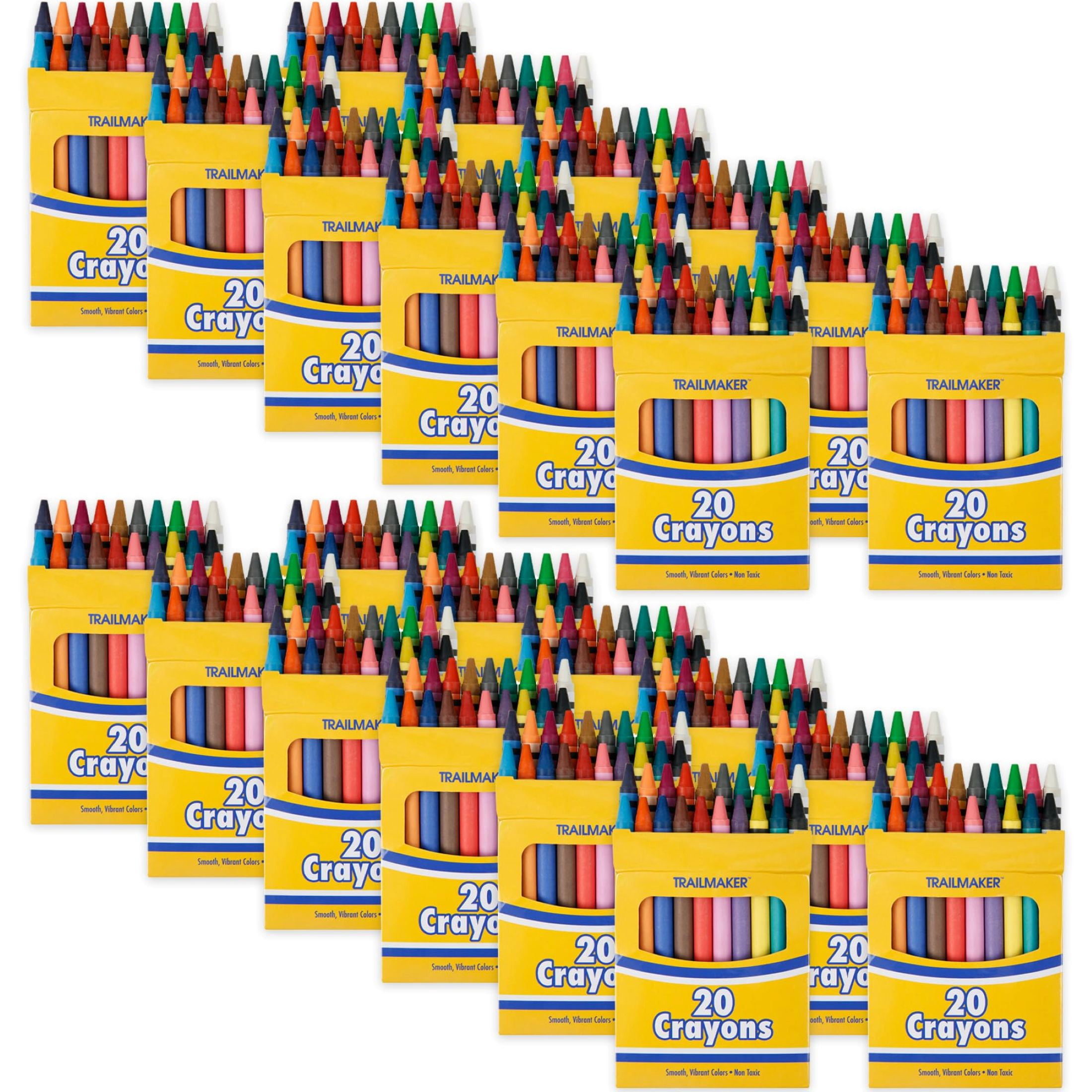 25 Pack of Crayons Containing 20 Crayons Per Box for Coloring - 500 Count Crayons Total