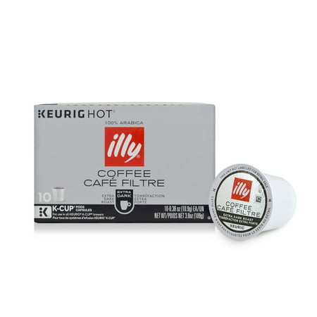 illy K-Cup Pods Extra Dark Roast Coffee for Keurig Brewers, 10