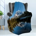 thumbnail image 4 of Mt Rainier Soft Flannel Fleece Throw Blanket, Outdoor Scenery of Snowy American Mountain and Woods with Lake Reflection, Cozy Plush for Indoor and Outdoor Use, 50" x 60", Multicolor, by Ambesonne, 4 of 5