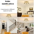 thumbnail image 5 of Semi Flush Mount Ceiling Light 3-Light Kitchen Light Fixtures Ceiling Light Fixture Multi-Directional Gold Ceiling Lights for Dining Room Hallway Foyer Bedroom Entryway, 5 of 6