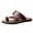 Brick Red, variant on Men's Leather Flat Flip Flops Sandals Casual Open Toe Comfortable Soft Bottom Slip on Orthotic Slides Summer Lightweight Non Slip Walking Beach Slippers Black Size 9.5