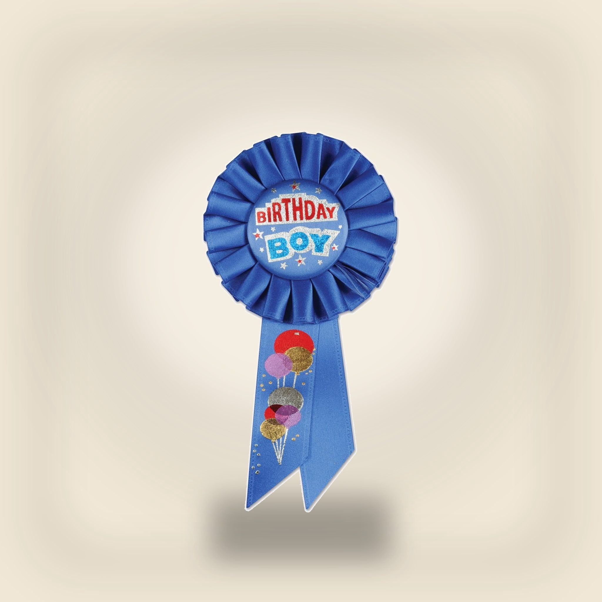 Pack of 6 Royal Blue Birthday Boy Party Celebration Rosette Ribbons 6.5"