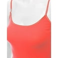 thumbnail image 5 of XT1002L Adjustable Spaghetti Strap Basic Long Cami Tunic Tank Top Plus Size Coral XL, 5 of 5