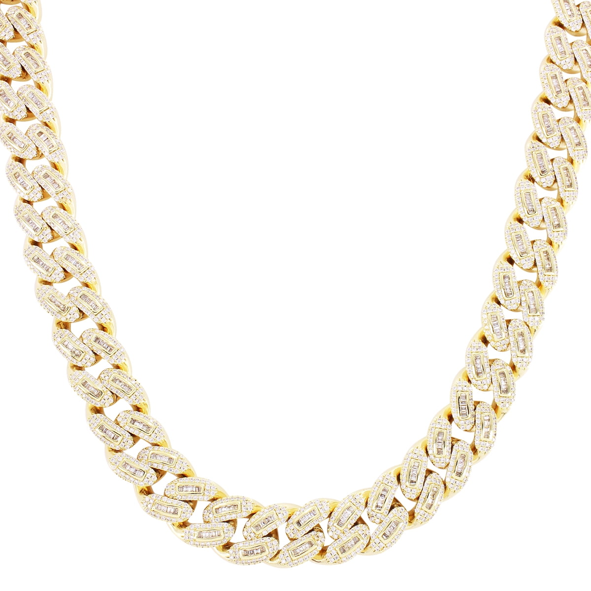 Men's 14mm Baguette Iced Out Miami Cuban Custom Necklace