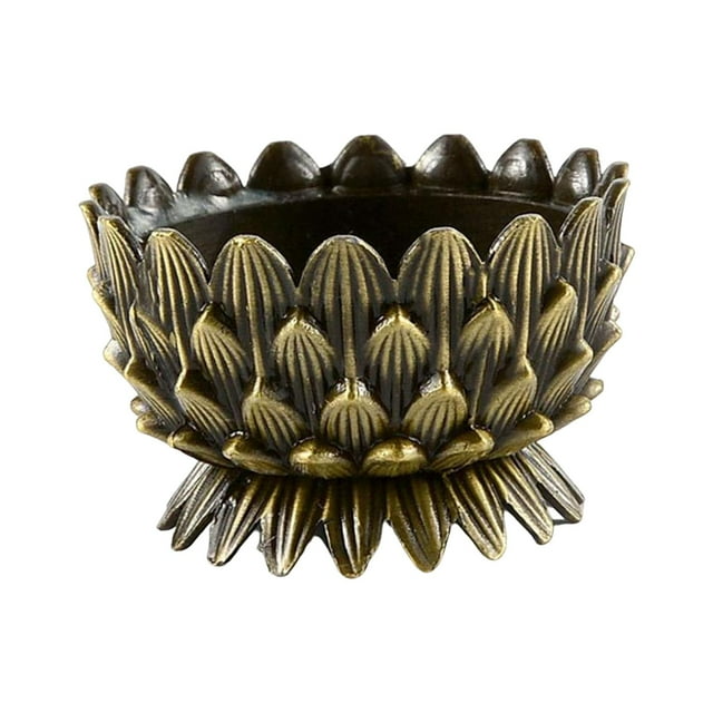Lámpara de ghee, portalámparas de ghee, candelabro, lámpara de aceite, suministros para el altar budista Bronce