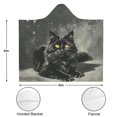 thumbnail image 3 of Vintage Black Cat Wearable Blanket Hoodies for Women Men Adults Cat Lovers Cozy Plush Yellow Eyes Cats Hooded Blankets for Bedding Office Decor Birthday Gifts 50X60 Inch, 3 of 5