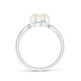 thumbnail image 2 of ANGARA Double Freshwater Cultured Pearl Ring with Diamond Accents in 925 Sterling Silver for Women | June Birthstone, Birthday, Anniversary, Jewelry Gift for Women | Pearl Ring, 2 of 7