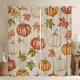 thumbnail image 1 of YST Fall Curtains For Bedroom, Autumn Pumpkins Leaves Curtains & Drapes Rustic Farmhouse Decor Curtains, Thanksgiving Harvest Seasonal Maple Leaves Window Treatments 52''Wx84''L, 2 Panels, 1 of 5