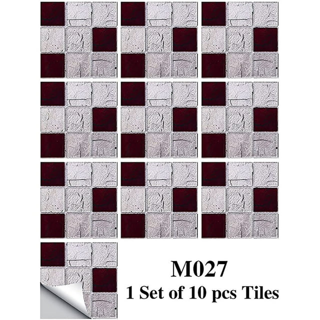 Dvkptbk Wall Stickers 10pcs Home Decor Living Room Tile Set Strong Sticker Kitchen Wall Sticker Home Decor on Clearance