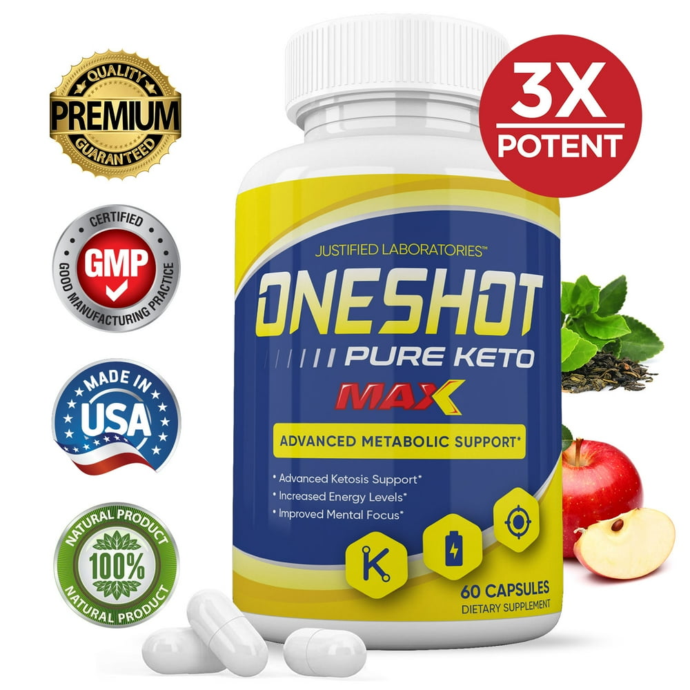 One Shot Pure Keto PIlls BHB 1200MG Keto Diet Pills Real BHB Salts