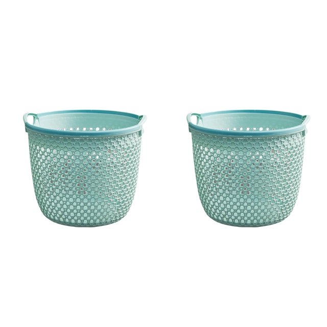 Home Textile Storage Portable Large Clothes Rack for Laundry Bathroom - Stylish and Functional Hollow Design for Efficient Clothing Organization*2 Pack