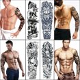 thumbnail image 5 of Pegatinas temporales para tatuajes HUOGUO, 8 hojas, para brazo completo, 5 of 5