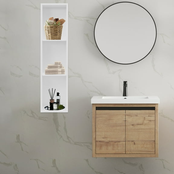 3 Tiers Shower Niche, 304 Stainless Steel Niche, Recessed Wall Niche White