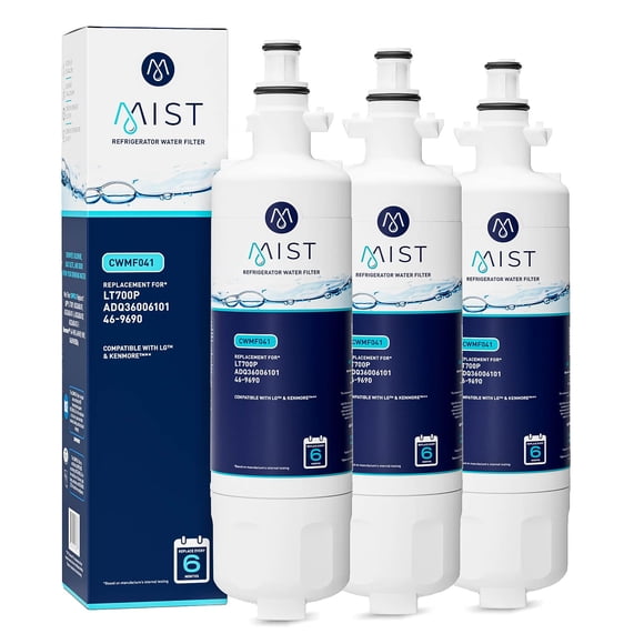 Mist ADQ36006101 Refrigerator Water Filter Replacement for LG LT700P, ADQ36006102, Kenmore 469690, Fridge LFX25978SB â?? NSF 42 Certified â?? 3 Pac