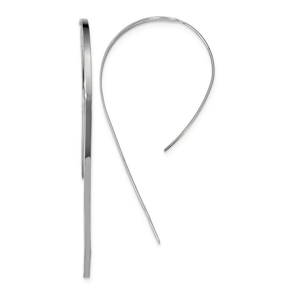 Sterling Silver Rhodium-plated Polished Threader Earrings