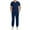 Dark Blue, variant on Yufatyle Scrubs for Men, Stretchy Henley Neck Top & Drawstring Pocket Jogger Scrub Pant, Quick Drying Nursing Uniforms Dark Blue S