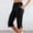 Black, variant on Capri Pants for Women with Pockets, Women Cropped Joggers Elastic Waist Solid Color 3/4 Wide Leg Sweatpants for Workout and Gym,Purple