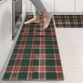 thumbnail image 2 of Kitchen Rugs Sets Of 2,Green and Red Christmas Plaid Pattern Anti Fatigue Kitchen Mat Rugs Non Slip Washable,Decorative Kitchen Floor Mats for Kitchen,Sink,Laundry,17"X47", 2 of 5