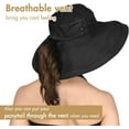 thumbnail image 3 of Sun Hats for Women Gardening Hat Wide Brim Ponytail Beach Sun Protection Breathable Cotton Summer Hat with Fold-Up Brim, 3 of 15