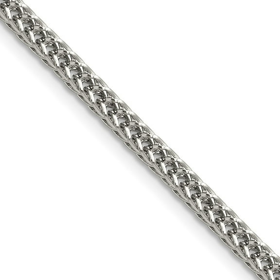 Auriga Fine Jewelry Stainless Steel Polished 3.2mm 16" Square Wheat Chain for Women