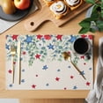 thumbnail image 2 of Independence Day Placemats Set of 6, 4th of July Star Eucalyptus Leaf Burlap Placemats for Dining Table, Place Mats for Kitchen Tabletop, Waterproof Wipeable Dining Table Mats Set, 2 of 9